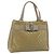 Salvatore Ferragamo Vala Tote Bag Emaille Khaki Silber Auth 144975
