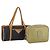 SAINT LAURENT Borsa a mano in pelle 2 pezzi Nero Oro beige Auth am9229 D'oro