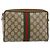 GUCCI GG Canvas Web Sherry Line Clutch Bag PVC Pelle Beige Verde Auth th6400 Rosso - vista 13