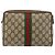 GUCCI GG Canvas Web Sherry Line Clutch Bag PVC Pelle Beige Verde Auth th6400 Rosso - vista 2