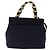 Borsa a mano Vala in tela 2 in 1 Salvatore Ferragamo Blu Navy Oro Auth BA6589 - vista 13