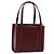 Burberry Bolso de mano de cuero Burdeos Plata Auth sw1572