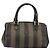 Pequin Borsa a mano in tela Pecan FENDI PVC nera e marrone Auth 146279 Nero - vista 2
