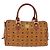 Borsa Boston MCM Logogram Vicetos in pelle PVC marrone e oro Auth gh901 D'oro - vista 13