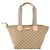 Borsa Tote in Canvas GG Gucci Beige Oro 131230 Auth BA7274 D'oro - vista 2