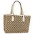GUCCI GG Canvas Tote Bag Beige Silber 113017 Auth SW1705