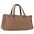 CHANEL Borsa a Mano Choco Bar in Pelle di Agnello Marrone con CC Argento Auth 149307
