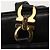 Borsa Tote Gancini in pelle nera e oro Salvatore Ferragamo Auth BA7327 Nero D'oro - vista 14