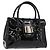 Bolso de mano Vala de esmalte negro y dorado Salvatore Ferragamo Auth BA7339