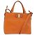 Bolsa Tote Vala de couro 2 em 1 laranja e dourada Auth BA7333 da Salvatore Ferragamo