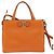 Bolsa Tote Vala de couro 2 em 1 laranja e dourada Auth BA7333 da Salvatore Ferragamo - vista 13