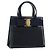 Borsa a mano Vala in pelle blu navy e oro di Salvatore Ferragamo Auth gh1106 D'oro
