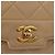 CHANEL Borsa a Spalla Matelassé con Catena in Pelle di Agnello Beige Oro CC Auth BA7295 D'oro - vue 14