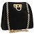 Borsa a spalla Gancini in suede nero e oro Salvatore Ferragamo Auth fm4930 D'oro