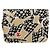 CHANEL Matelassé Bandera a Cuadros Bolsa de Cadena de Nylon Dorado CC Auth 144883A Beige - vista 2