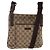 GUCCI GG Canvas Shoulder Bag Beige Silver Auth 143234 Silvery