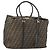 Borsa Boston in tela Zucca FENDI nera e marrone Auth bs30091 Nero
