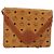 Borsa a Spalla MCM Logogram Vicetos in Pelle PVC Marrone Oro Auth gh1073 D'oro