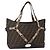FENDI Zucca Canvas Celeria Tote Bag Schwarz Braun Silber Authentisch am9502
