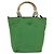 PRADA Bolso de mano de nailon verde dorado Auth 145926