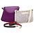 Borsa Salvatore Ferragamo in pelle tela scamosciata 3 pezzi viola nera Auth am9578 Nero Porpora