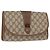 GUCCI GG Supreme Web Sherry Line Clutch Bag PVC Beige Oro 89 01 030 Auth 150407 D'oro