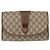 GUCCI GG Supreme Web Sherry Line Clutch Bag PVC Beige Oro 89 01 030 Auth 150407 D'oro - vista 13