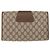 GUCCI GG Supreme Web Sherry Line Clutch Bag PVC Beige Oro 89 01 030 Auth 150407 D'oro - vista 2