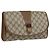 GUCCI GG Supreme Web Sherry Line Clutch Bag PVC Beige Oro 89 01 030 Auth 150272 D'oro