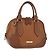 Burberry Bolso de mano de cuero marrón dorado Auth ep11577