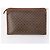 Céline Borsa Clutch in Tela Macadam CELINE in Pelle PVC 2 Pezzi Marrone Beige Auth 150205 - vista 8