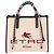 Borsa Tote ETRO in tela 2 in 1 bianca e oro Auth 152152 Bianco D'oro - vista 2