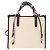 Borsa Tote ETRO in tela 2 in 1 bianca e oro Auth 152152 Bianco D'oro - vista 3