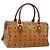 Borsa Boston MCM Logogram Vicetos in pelle PVC marrone e oro Auth gh1075 D'oro