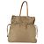 Borsa Tote PRADA in nylon e pelle beige oro Auth ep11896 D'oro - vista 13