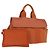 Hermès HERMES Valparaiso PM Tote Bag Canvas Leder Orange Silber Auth bs30510