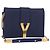 Borsa piccola Y Line Chain in pelle blu e oro Auth BA8058 di SAINT LAURENT D'oro