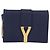 Borsa piccola Y Line Chain in pelle blu e oro Auth BA8058 di SAINT LAURENT D'oro - vista 2