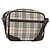 Burberry Borsa a Spalla Nova Check in Tela Beige Argento Autentica ka066