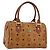 Borsa MCM Logogram Vicetos in pelle PVC marrone e oro Auth BA7689 D'oro