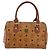 Borsa MCM Logogram Vicetos in pelle PVC marrone e oro Auth BA7689 D'oro - vista 2