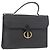 Bolso de mano de lona de panal PVC 2 en 1 Christian Dior negro y dorado Auth 149368