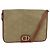 Borsa a Spalla Christian Dior Nylon Beige Oro Auth 147658 D'oro