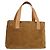 Céline CELINE C Macadam Canvas Handtasche aus Wildleder in Braun und Gold Auth 146684 Golden