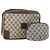 GUCCI GG Supreme Clutch Bag PVC 2 pezzi Beige Blu Navy Auth 151916