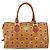 Borsa Boston MCM Logogram Vicetos in pelle PVC marrone e oro Auth am9704 D'oro - vista 13