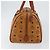 Borsa Boston MCM Logogram Vicetos in pelle PVC marrone e oro Auth am9704 D'oro - vista 4