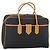 Saint Laurent Borsa Boston Cassandra in PVC nero marrone oro Auth ep11750 D'oro
