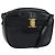 Borsa a Spalla Vala in Pelle Nera e Oro Salvatore Ferragamo Auth BA7671 Nero D'oro