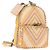 Zaino Valentino Studs in nylon e pelle beige arancione Auth BA6887